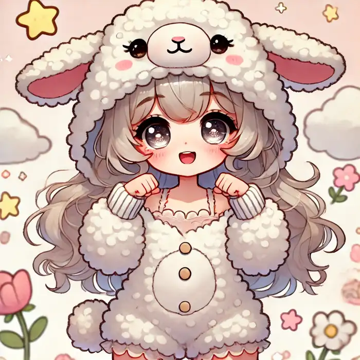 99+ Ảnh Bé Gái Chibi Cực Cute – Hình Nền & Avatar Ngọt Ngào Dễ Thương 1 Ảnh bé gái chibi trang phục cừu nhỏ