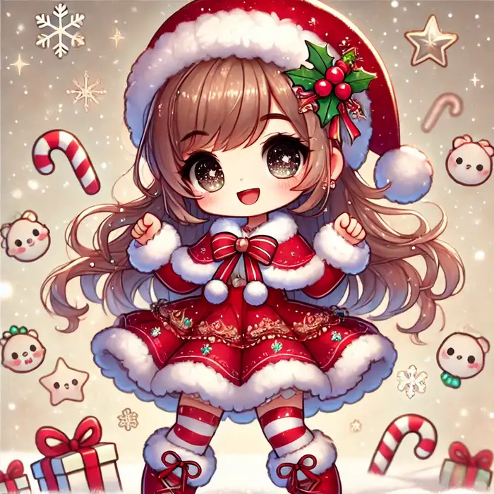 99+ Ảnh Bé Gái Chibi Cực Cute – Hình Nền & Avatar Ngọt Ngào Dễ Thương 4 Ảnh bé gái chibi trang phục giáng sinh cute