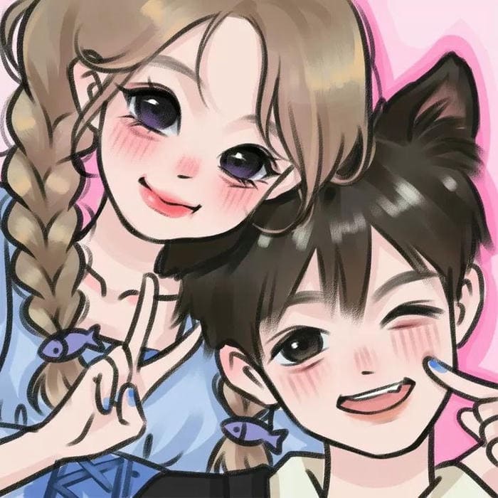 Ảnh cặp đôi chibi siêu cute
