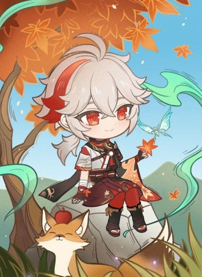 Ảnh chibi Kazuha siêu dễ thương