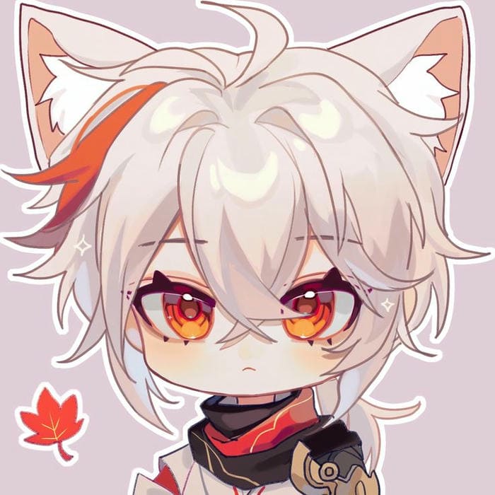 Ảnh chibi Kazuha tai cáo siêu dễ thương