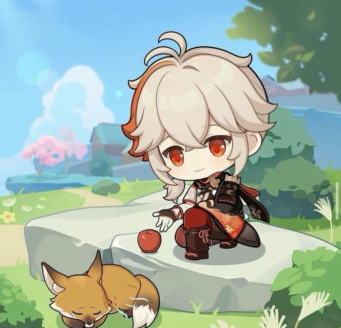 Gợi ý 999+ hình Kazuha chibi cute dễ vẽ làm ảnh nền 14 Ảnh chibi Kazuha và cáo nhỏ siêu đáng yêu