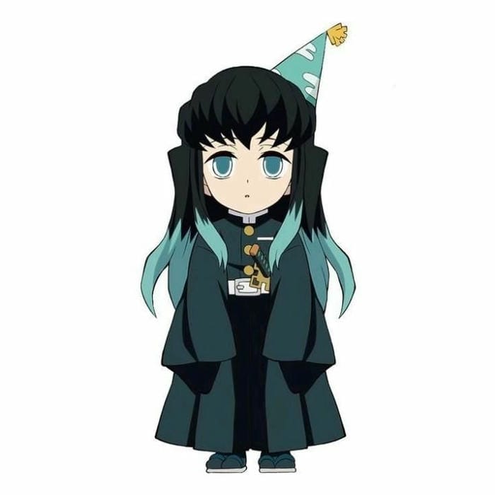 Muichirou Chibi: Khi Lạnh Lùng Cũng Có Thể Khiến Tim Tan Chảy 1 Ảnh chibi Muichirou đội mũ sinh nhật dễ thương