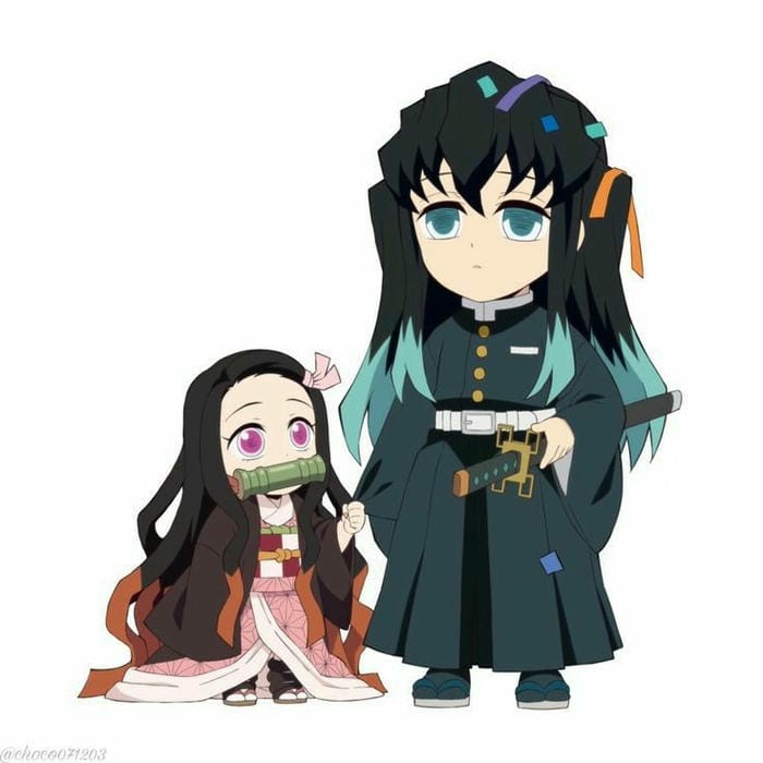 Muichirou Chibi: Khi Lạnh Lùng Cũng Có Thể Khiến Tim Tan Chảy 8 Ảnh chibi Muichirou và Nezuko