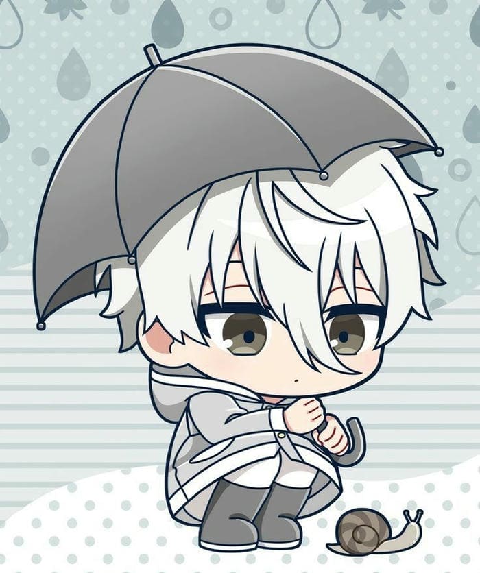 Ảnh Nagi Chibi – Thiên Tài Lười Biếng Trong Hình Hài Dễ Thương 2 Ảnh chibi Nagi cầm ô siêu dễ thương