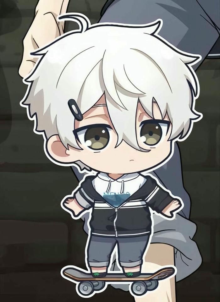 Ảnh Nagi Chibi – Thiên Tài Lười Biếng Trong Hình Hài Dễ Thương 9 Ảnh chibi Nagi trượt ván siêu đáng yêu