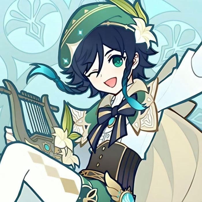 Khi Venti Chibi Cầm Đàn Và “Tấu Hài” Cùng Gió 2 Ảnh chibi Venti dễ thương