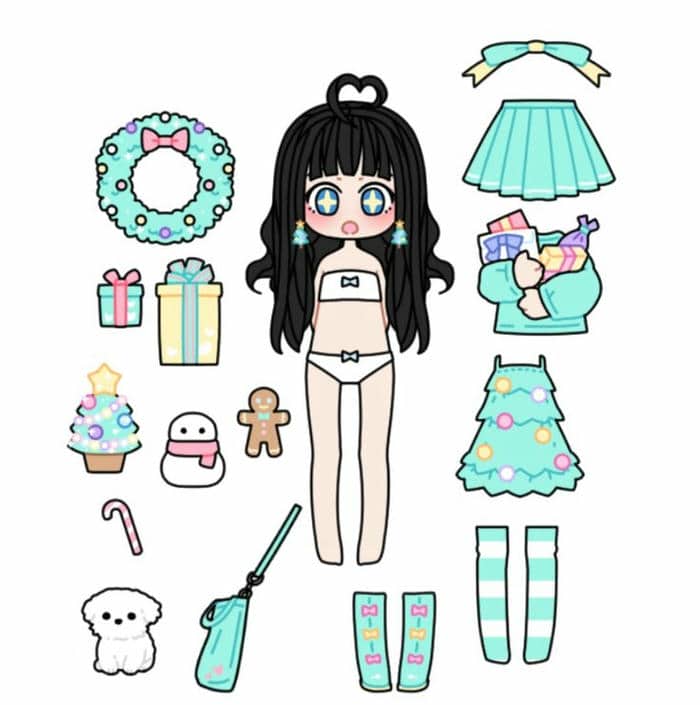 Paper doll chibi – Búp bê giấy dễ thương cho bé và người mê sáng tạo 4 Ảnh chibi anime paper doll đáng yêu