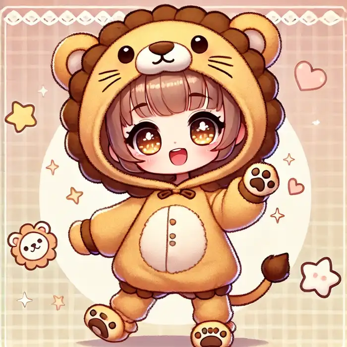 Ảnh chibi anime sư tử siêu đáng yêu