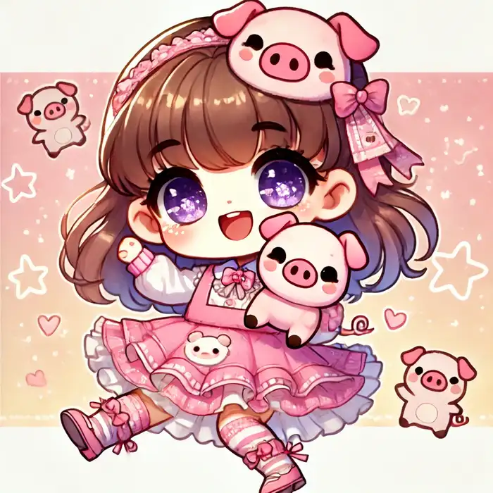 99+ Ảnh Bé Gái Chibi Cực Cute – Hình Nền & Avatar Ngọt Ngào Dễ Thương 18 Ảnh chibi bé gái trang phục heo con đáng yêu