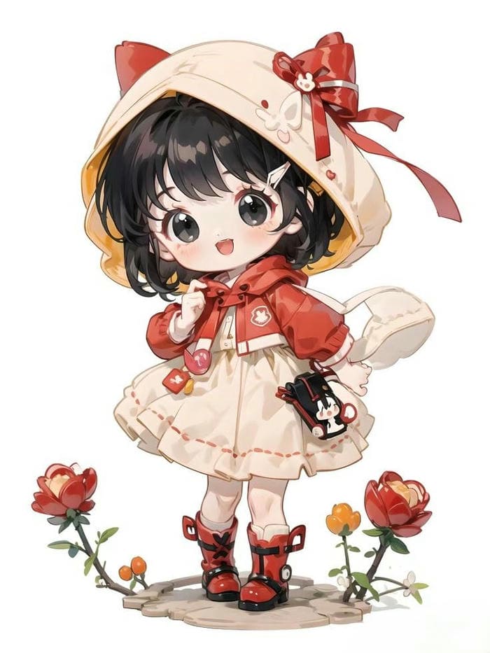 Ảnh chibi bé gái trang phục mèo nhỏ dễ thương