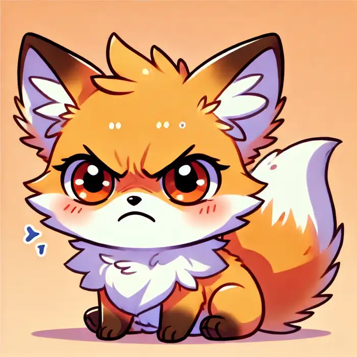 Ảnh chibi cáo biểu cảm tức giận