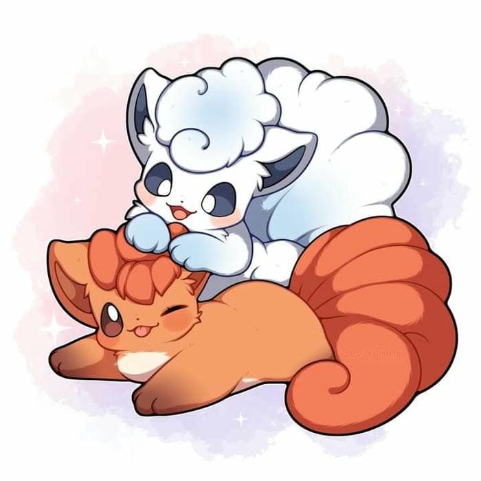 Ảnh chibi cáo nhỏ nghịch ngợm đáng yêu