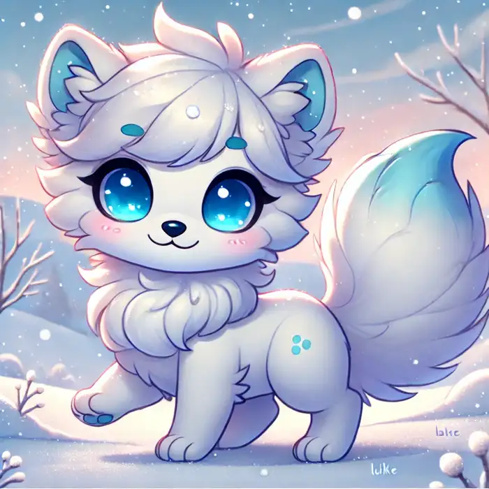 Ảnh chibi cáo tuyết đáng yêu