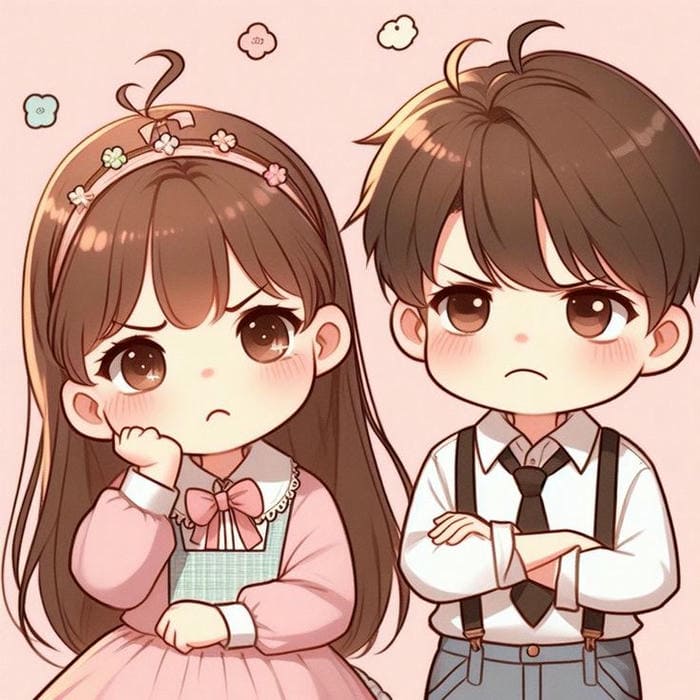 Ảnh chibi cặp đội biểu cảm siêu dễ thương