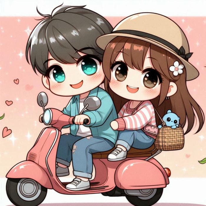 Ảnh chibi cặp đôi siêu đáng yêu