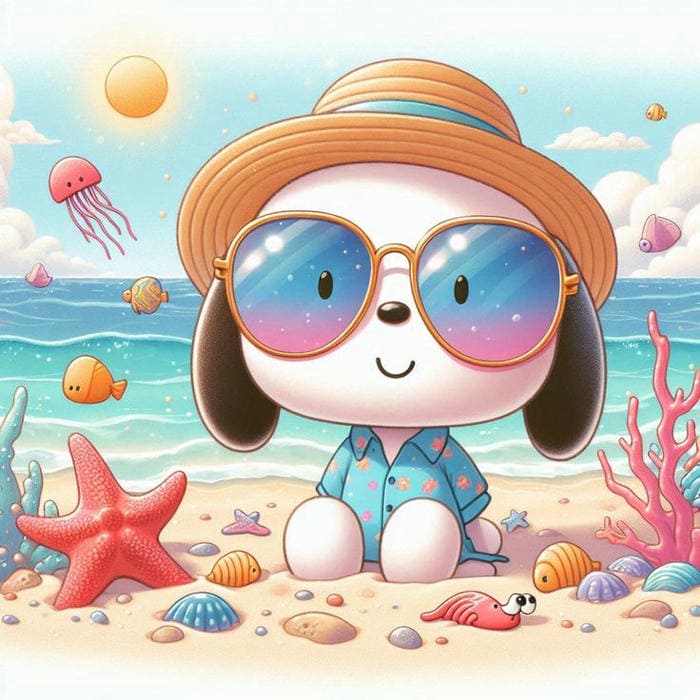 99+ Hình Nền Chó Chibi Cute – Tải Miễn Phí Chất Lượng Cao 3 Ảnh chibi chó con đi tắm biển