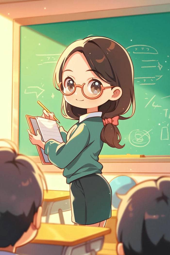 Cô giáo chibi dễ vẽ: Hình ảnh ngộ nghĩnh cho bé và phụ huynh 5 Ảnh chibi cô giáo đáng yêu