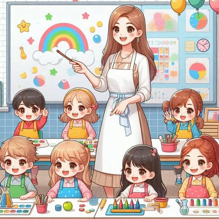 Cô giáo chibi dễ vẽ: Hình ảnh ngộ nghĩnh cho bé và phụ huynh 9 Ảnh chibi cô giáo và học sinh