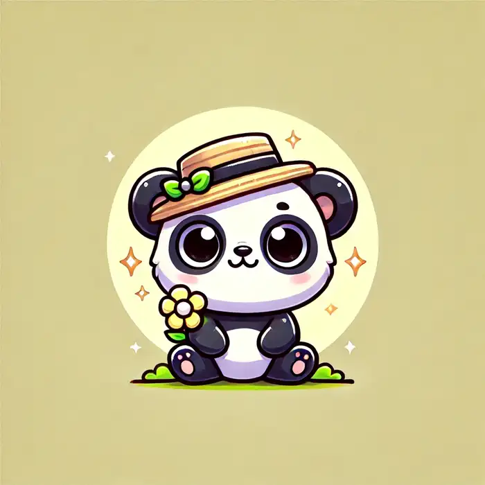 Nhìn Gấu Trúc Chibi Mà Tự Dưng Muốn... Ôm Một Cái! 17 Ảnh chibi gấu trúc cầm hoa đơn giản