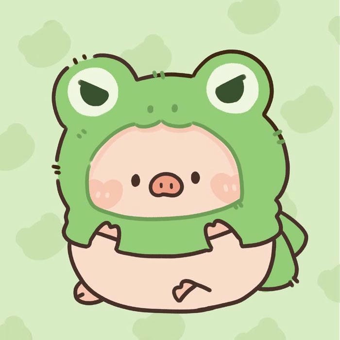 Tổng hợp 89+ hình nền heo chibi hồng cute siêu dễ thương 3 Ảnh chibi heo con đội mũ ếch xanh đáng yêu