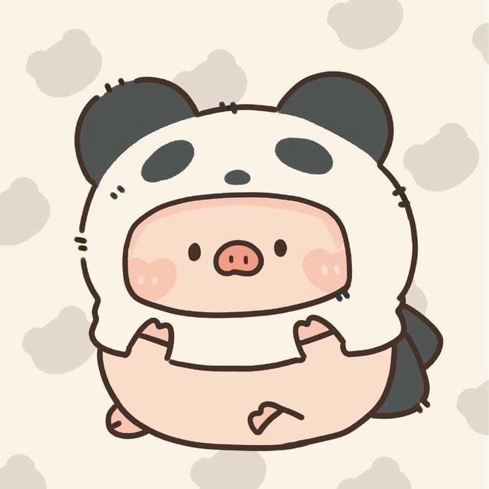 Tổng hợp 89+ hình nền heo chibi hồng cute siêu dễ thương 4 Ảnh chibi heo con đội mũ gấu trúc cute