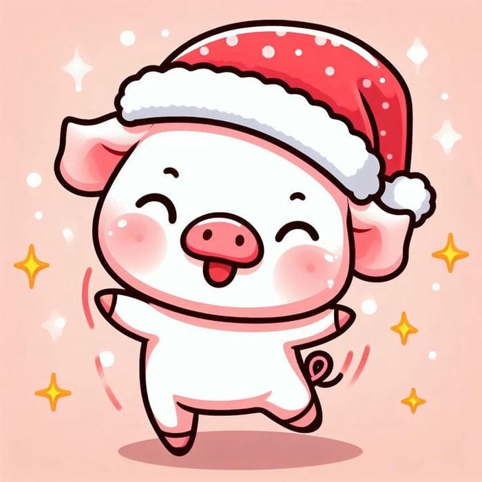 Tổng hợp 89+ hình nền heo chibi hồng cute siêu dễ thương 7 Ảnh chibi heo hồng đội mũ siêu đáng yêu