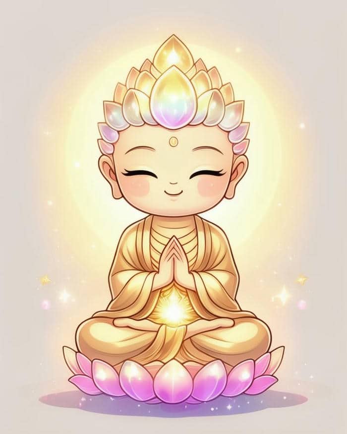 Phật chibi: Kết hợp giữa dễ thương và an yên trong từng đường nét 1 Ảnh chibi hình phật cute đáng yêu
