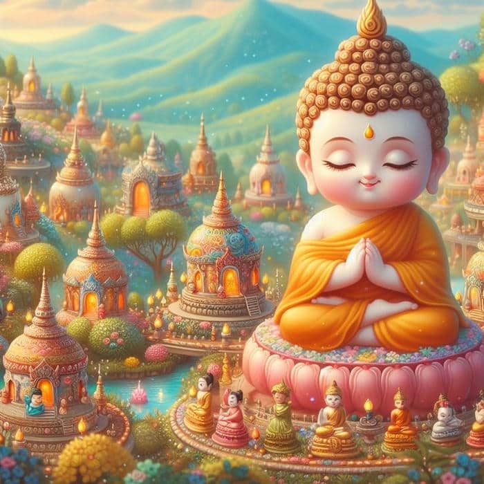Phật chibi: Kết hợp giữa dễ thương và an yên trong từng đường nét 4 Ảnh chibi hình phật đáng yêu