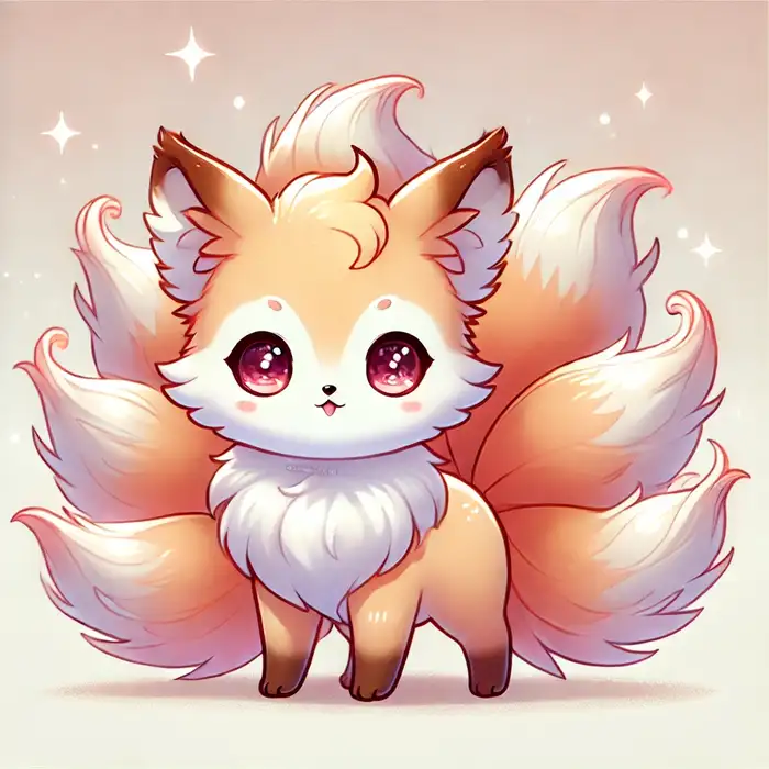 Top 110+ ảnh hồ ly chibi cute đáng yêu làm avatar đẹp 1 Ảnh chibi hồ ly 9 đuôi đon giản, cute