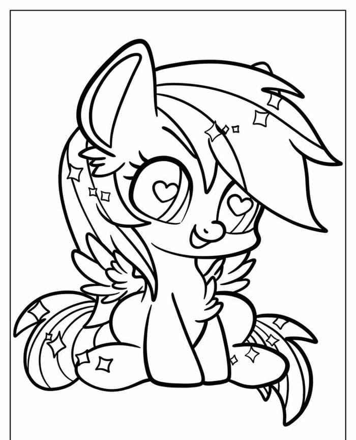 999+ Hình ảnh tranh tô màu Pony cầu vồng lấp lánh cho bé 1 Ảnh chibi ngựa pony siêu cute