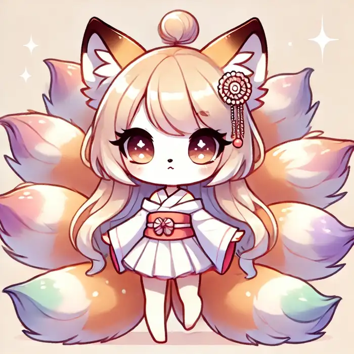 Top 110+ ảnh hồ ly chibi cute đáng yêu làm avatar đẹp 7 Ảnh chibi nữ hồ ly 9 đuôi cute