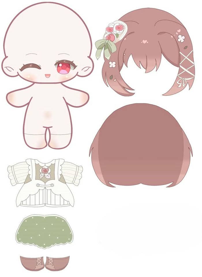 Paper doll chibi – Búp bê giấy dễ thương cho bé và người mê sáng tạo 6 Ảnh chibi paper doll búp bê giấy cute