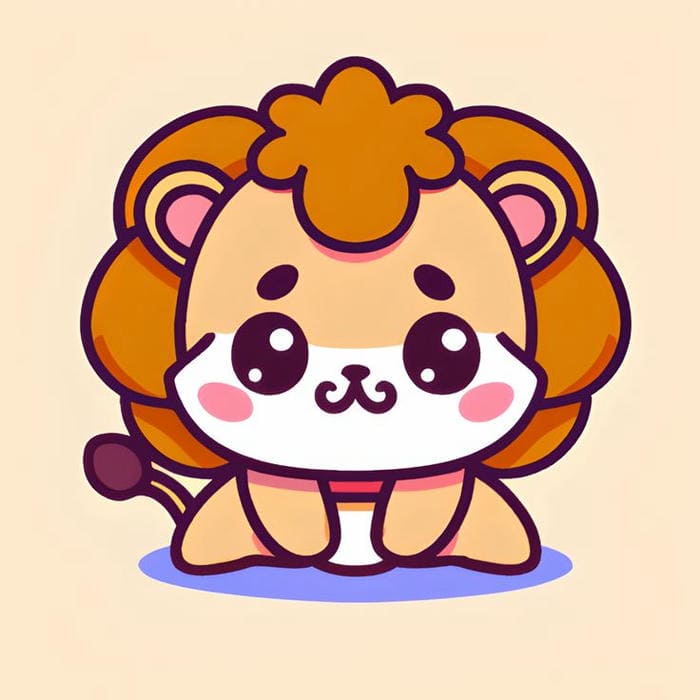 Ảnh chibi sư tử con đáng yêu