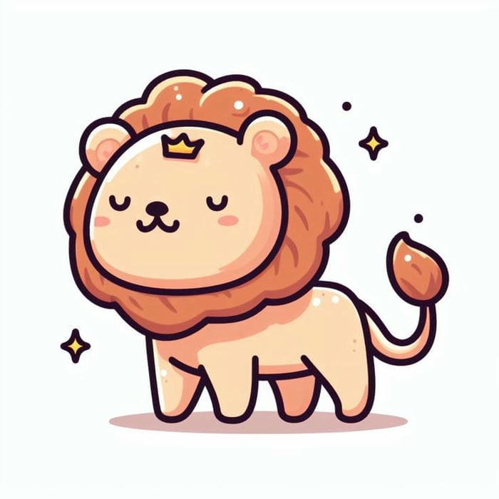 Ảnh chibi sư tử đội vương miện siêu cute