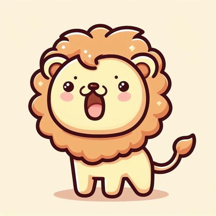 Ảnh chibi sư tử gầm siêu dễ thương