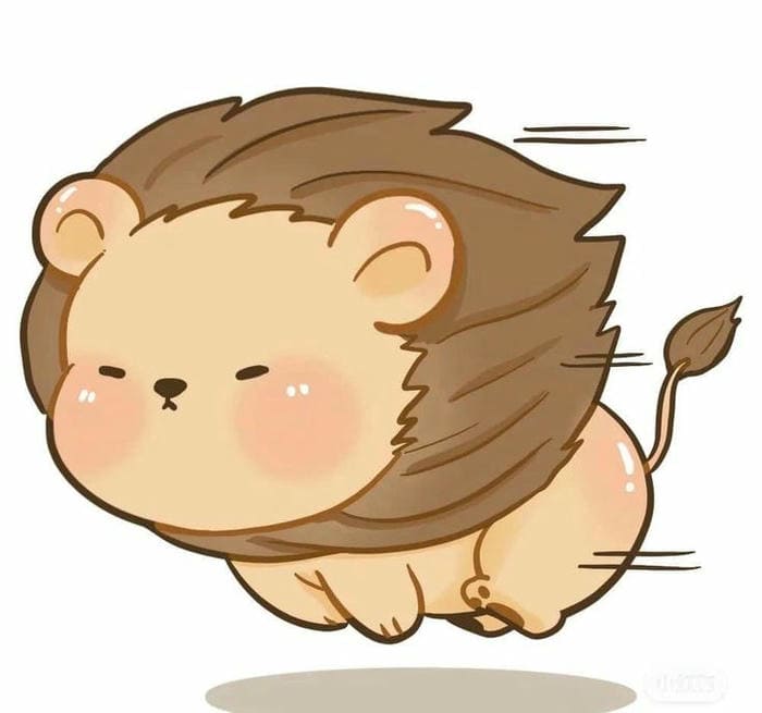Ảnh chibi sư tử nghịch ngợm đáng yêu