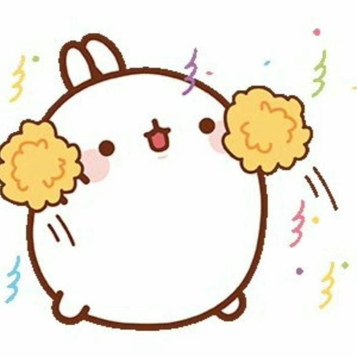 Tổng hợp 299 ảnh thỏ chibi cute, tải miễn phí cho điện thoại 2 Ảnh chibi thỏ Molang cổ vũ dễ thương
