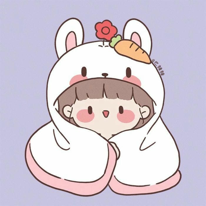 Tổng hợp 299 ảnh thỏ chibi cute, tải miễn phí cho điện thoại 7 Ảnh chibi trang phục thỏ trắng cute
