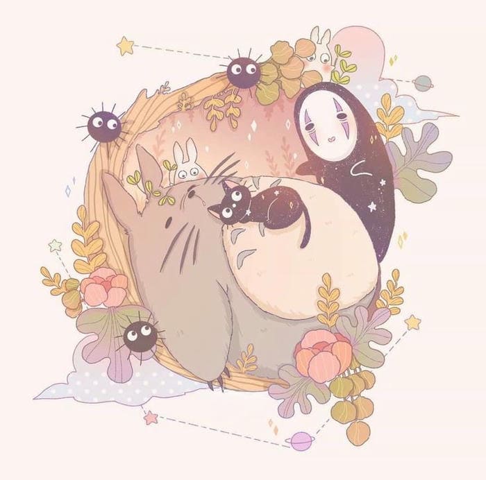 100+ Ảnh Vô Diện Chibi Cute Đáng Yêu Nhất Cho Fan Ghibli 1 Ảnh chibi vô diện cùng những người bạn