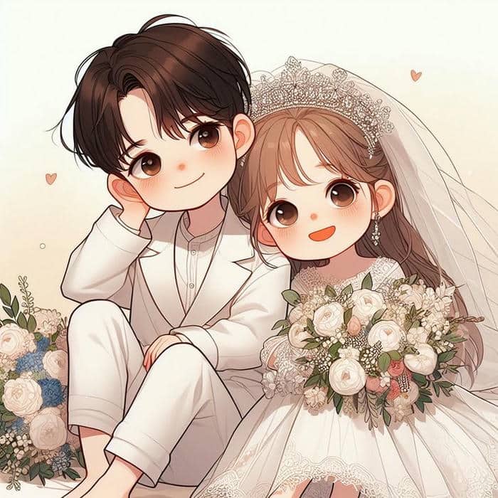 Cô dâu chú rể chibi dễ thương: Bộ sưu tập hình ảnh cute không thể bỏ lỡ 1 Ảnh cô dâu chú rể chibi