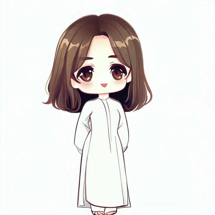 Cô giáo chibi dễ vẽ: Hình ảnh ngộ nghĩnh cho bé và phụ huynh 2 Ảnh cô giáo mặc áo dài chibi