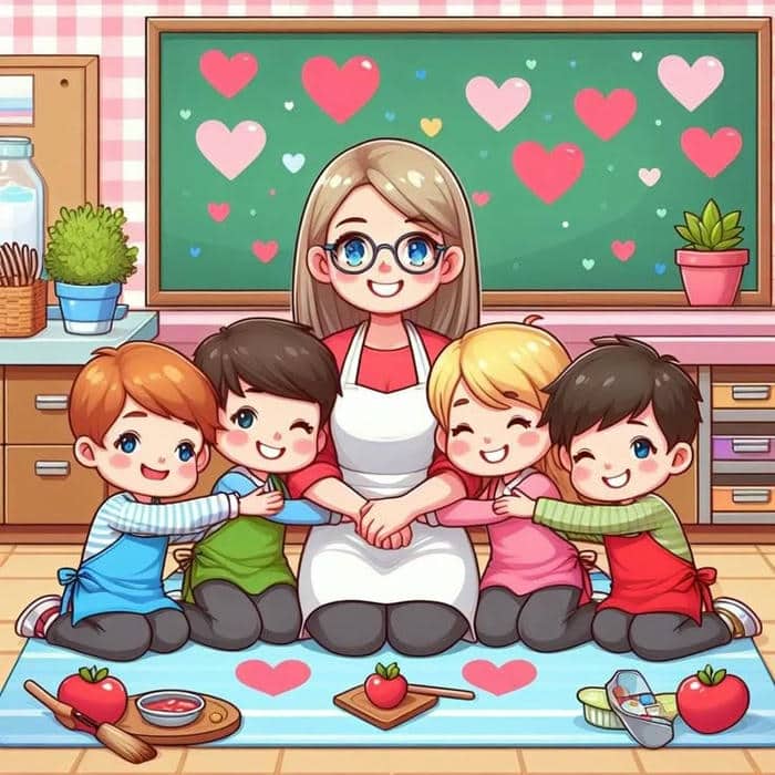 Cô giáo chibi dễ vẽ: Hình ảnh ngộ nghĩnh cho bé và phụ huynh 3 Ảnh cô giáo và học sinh chibi cute
