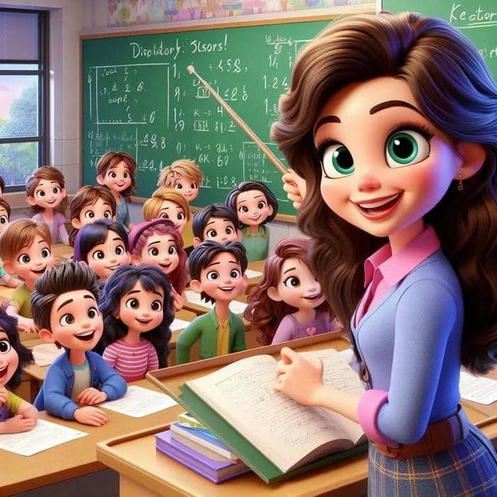Cô giáo chibi dễ vẽ: Hình ảnh ngộ nghĩnh cho bé và phụ huynh 4 Ảnh cô giáo và học sinh chibi siêu đáng yêu
