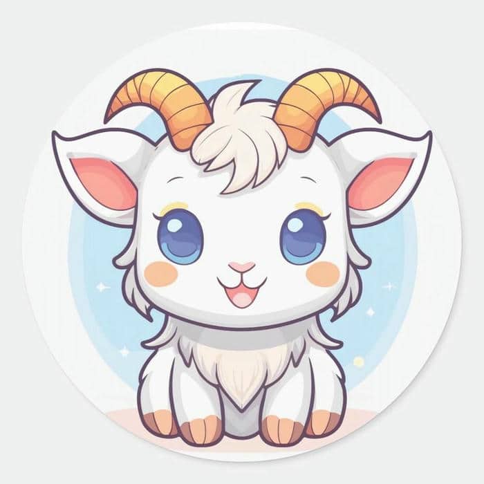 Dê chibi dễ thương: Hình vẽ đơn giản cho bé yêu thích tô màu 1 Ảnh cute hình con dê chibi
