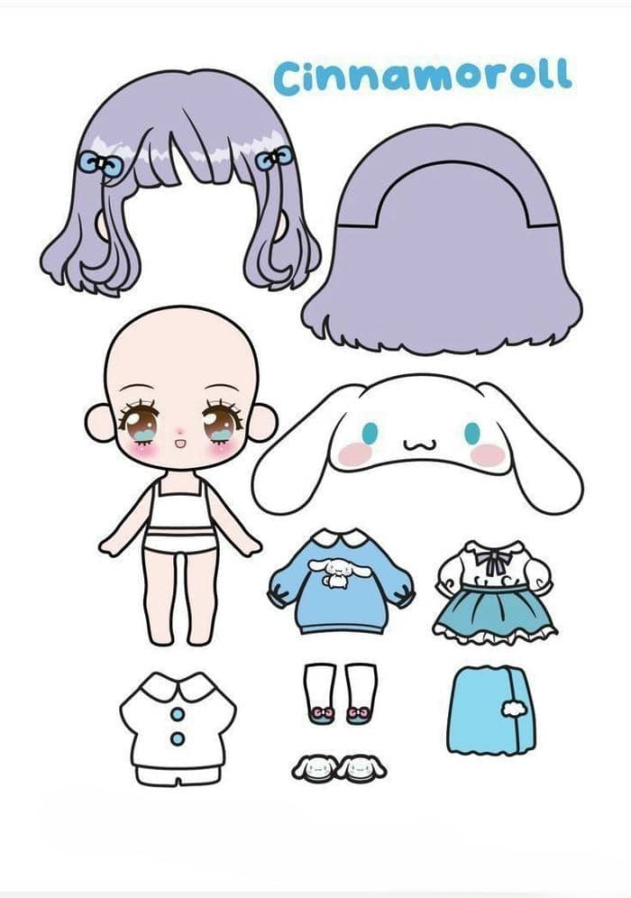 Paper doll chibi – Búp bê giấy dễ thương cho bé và người mê sáng tạo 1 Ảnh cute kawaii anime paper doll chibi