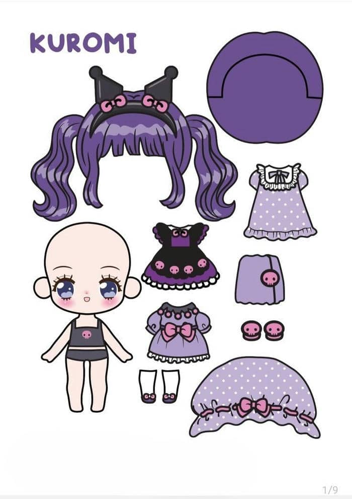 Paper doll chibi – Búp bê giấy dễ thương cho bé và người mê sáng tạo 2 Ảnh cute paper doll búp bê giấy chibi