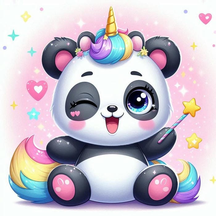 Nhìn Gấu Trúc Chibi Mà Tự Dưng Muốn... Ôm Một Cái! 6 Ảnh gấu trúc chibi hóa trang kỳ lân siêu dễ thương