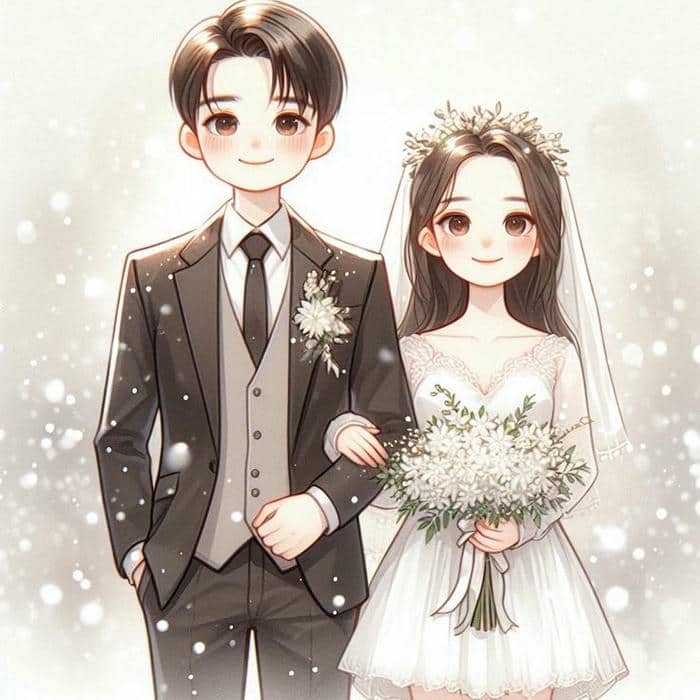 Cô dâu chú rể chibi dễ thương: Bộ sưu tập hình ảnh cute không thể bỏ lỡ 2 Ảnh hình chibi cô dâu chú rể đáng yêu