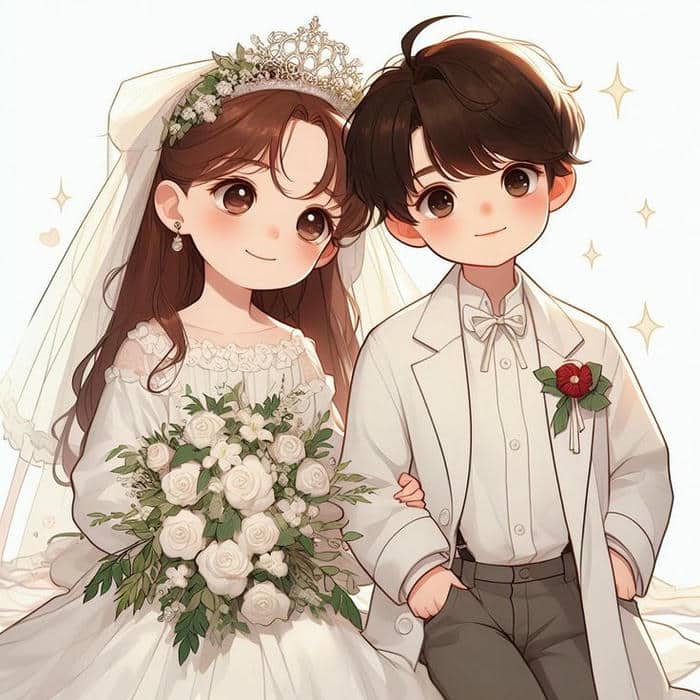 Cô dâu chú rể chibi dễ thương: Bộ sưu tập hình ảnh cute không thể bỏ lỡ 4 Ảnh hình chibi cô dâu chú rể